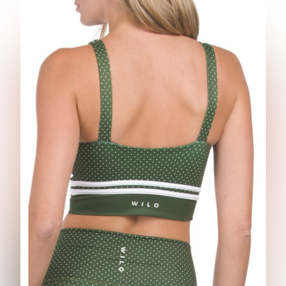 WILO Women's Green Polka Dot Sports Bra